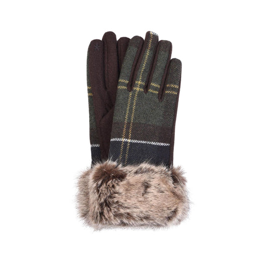 Damenhandschuhe Barbour Ridley Tartan Grün / Braun