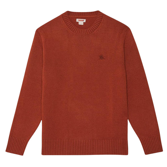 Herrenpullover Baracuta Merinowolle ziegelrot
