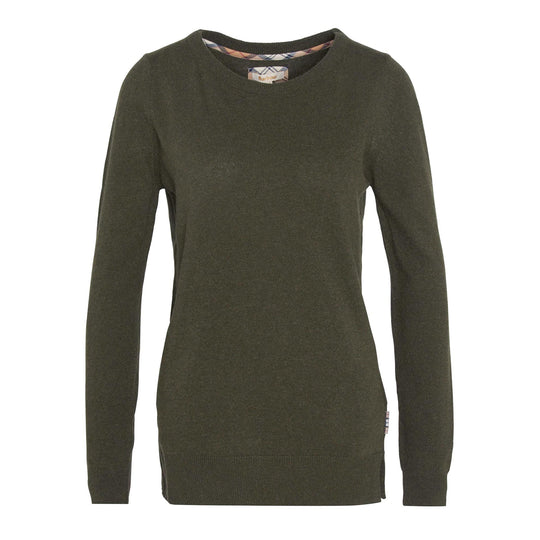 Damenpullover Barbour Pendle Crew Strick Grün