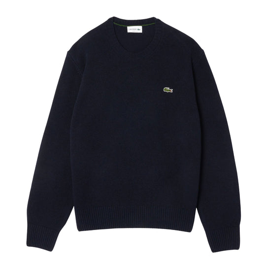 Men's Sweater Lacoste Crew Neck Carded Wool Blue