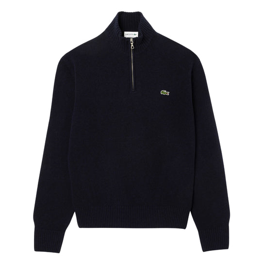 Men's Lacoste Wool Cardigan Zip Sweater Blue