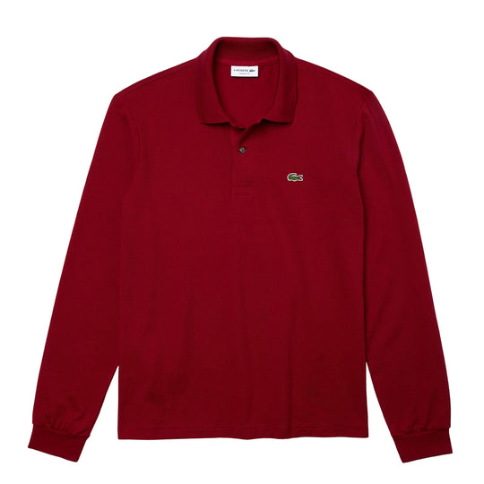 Polo Lacoste Klassisch Passform Langarm Bordeaux