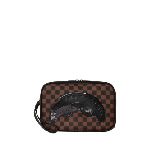 SPRAYGROUND Unisex toilettas Shark In Paris Clear - Bruin/Zwart