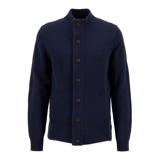Men's Barbour Patch Zip-Thru Sweater Navy Blue