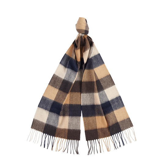 Sciarpa Uomo Barbour Large Tattersal Cammello/Blu/Bianco