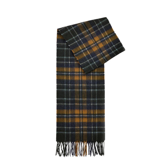 Sciarpa Uomo Barbour New Check Tartan Cashmere Ocra/Blu/Verde