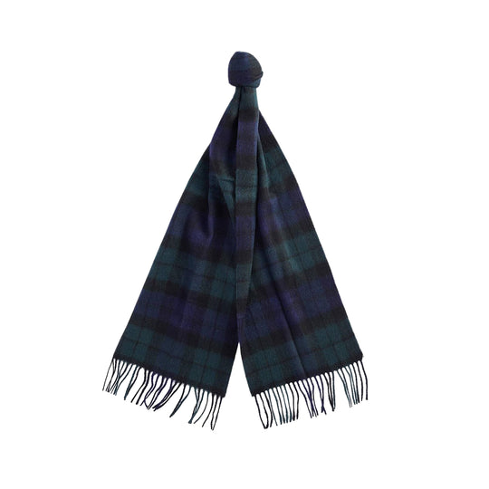Sciarpa Uomo Barbour New Check Tartan Cashmere Blu/Verde/Nero