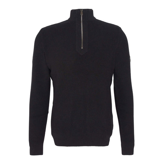 Herren-Pullover Barbour International Crawley mit kurzem Reißverschluss Schwarz