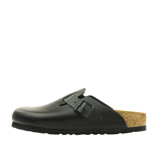 Damen-Clogs Birkenstock Boston Naturleder Schwarz