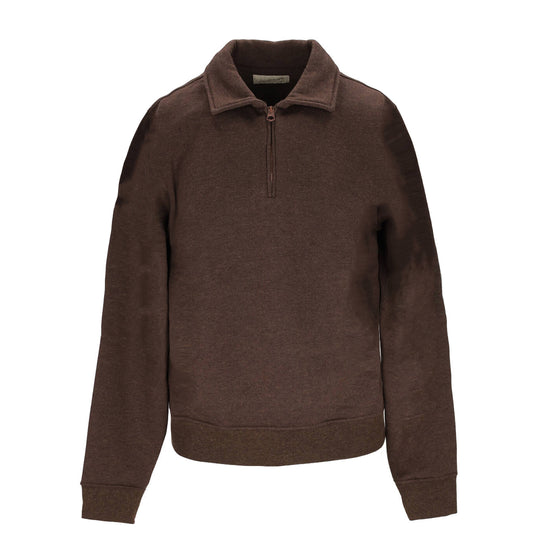 Felpa Uomo Bl'ker Mezza Zip Maryland Marrone Melange