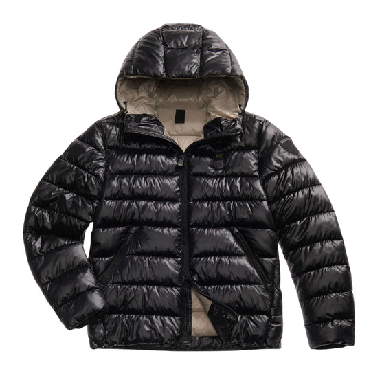 Herrenjacke Blauer Nylon Eco Adams Schwarz