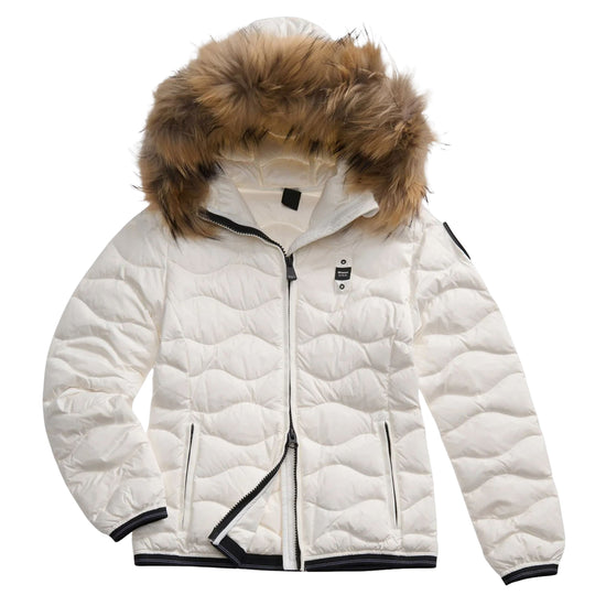 Women's Blauer Aldie White Fur Trimmed Down Jacket