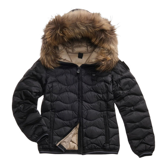 Women's Blauer Aldie Black Fur Trimmed Down Jacket