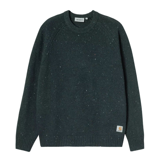 Men's Carhartt Wip Anglistic Sweater Green Melange