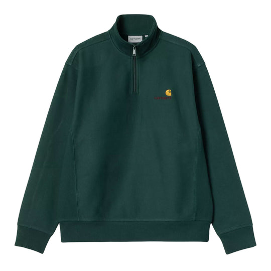 Men's Carhartt Half Zip American Script Sweatshirt Green