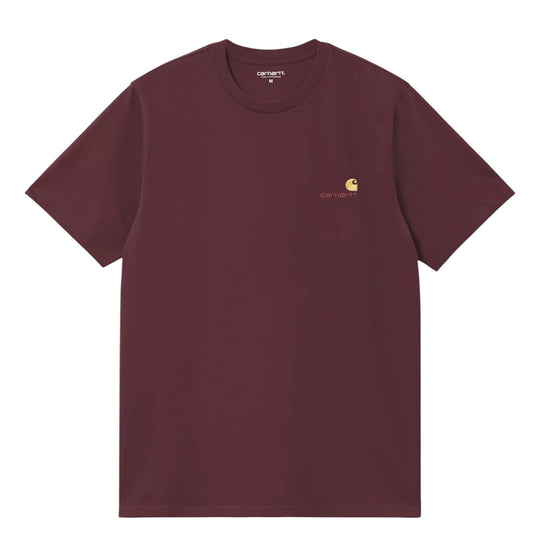 Herren-T-Shirt Carhartt Wip S/S American Script Organic Bordeaux