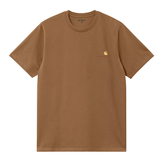 Herren-T-Shirt Carhartt Wip S/S American Script Organic Biscotto