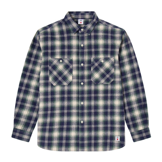 Herren Hemd Edwin Work Shirt Karo Blau/Grün/Creme