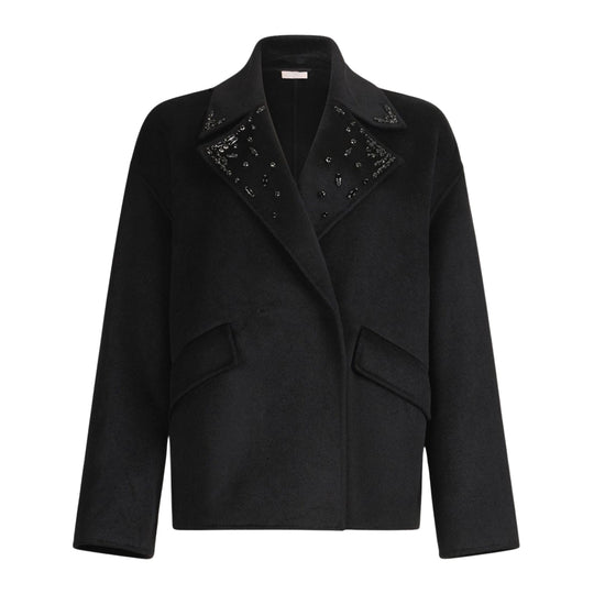 LIU-JO Women's Double-Breasted Jacket With Applications Black