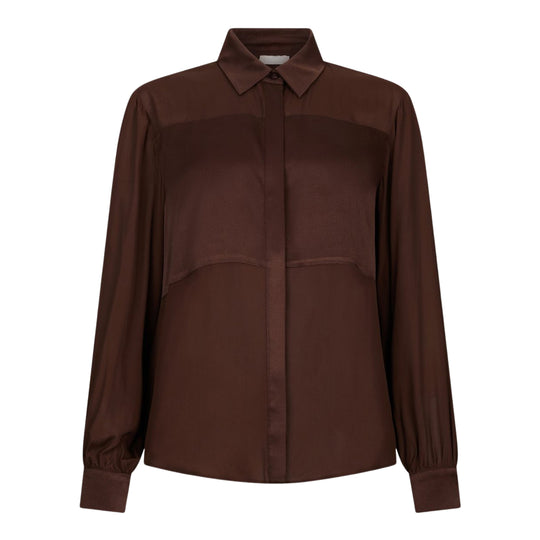 LIU-JO Women's Shirt Satin Effect Brown