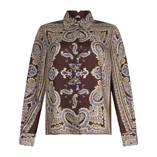 LIU-JO Women's Paisley Print Shirt Brown
