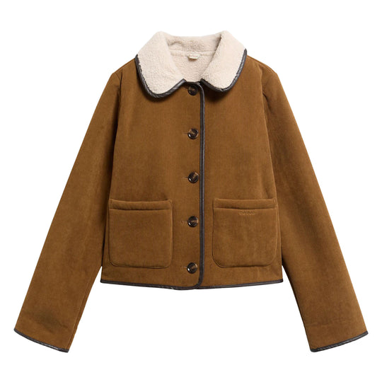 BARBOUR fijnrib fleecejack PENNY - Tabak