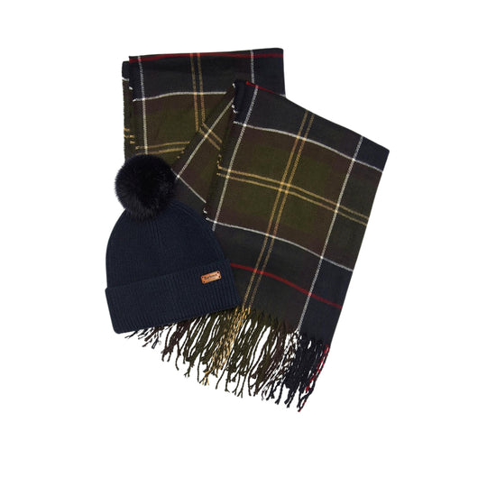 Set Regalo Donna Barbour Cappello Dover+ Sciarpa Hailes Classic