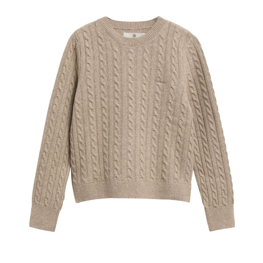 BARBOUR Damenpullover aus Wollmischung mit Zopfmuster ASHDOWM - Beige