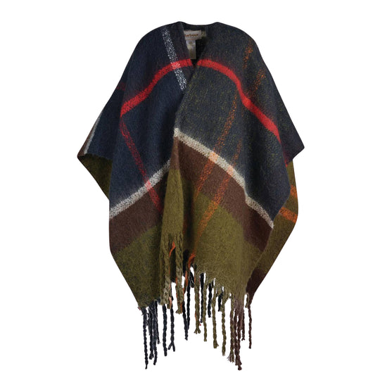 BARBOUR Damessjaal ISLA BOUCLE SERAPE - Blauw/Groen