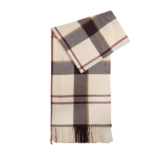 BARBOUR Damessjaal met tartanmotief HARRIET - Crème/Bordeaux