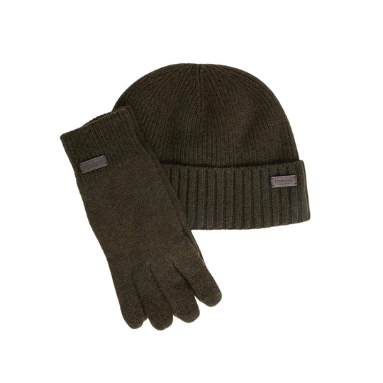 BARBOUR Men's Carlton Gift Set with Gloves and Beanie - Green