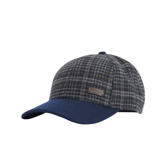 BARBOUR Clyde-pet van wolmix met Prince of Wales-patroon - Blauw