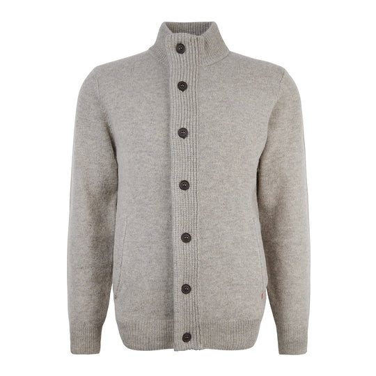 BARBOUR Heren trui met volledige rits ESSENTIAL PATCH - Steen