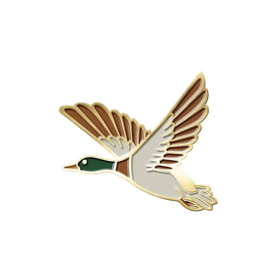 BARBOUR BIRD PIN BADGE DUCK Enamelled metal brooch