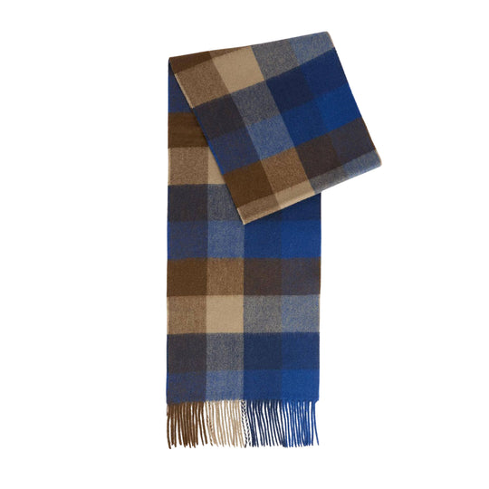 BARBOUR Großer Herrenschal Tattersall - Blau/ Multicolor