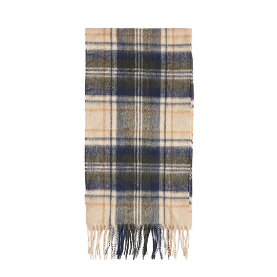 Sciarpa Uomo BARBOUR New CheckTartan Cashmere Panna/Blu/Verde