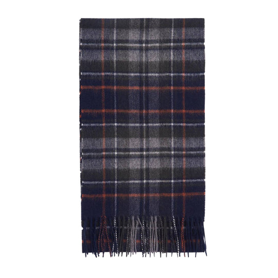 Sciarpa Uomo BARBOUR New Check Tartan Cashmere Blu/Grigio/Rosso