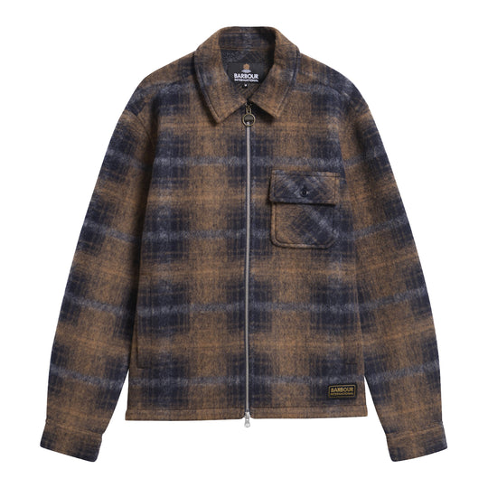 BARBOUR INTERNATIONAL OSWALD Overshirt in Wool Blend - Hazel/Blue