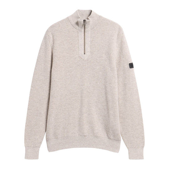 BARBOUR INTERNATIONAL CRAWLEY Men's Sweater with Short Zip - Stone