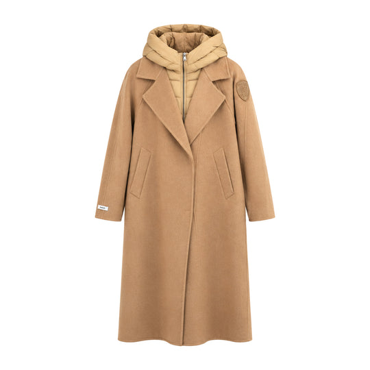 BLAUER Cappotto Donna Con Cappuccio Imbottito ROWE - Cammello