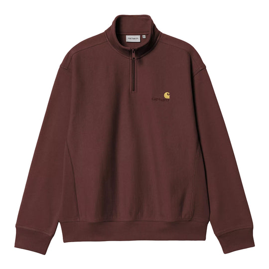 CARHARTT WIP Heren sweater HALF ZIP AMERICAN SCRIPT - Bordeauxrood