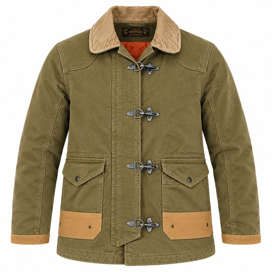 CHESAPEAKE'S Giubbino FIREMAN BEDFORD WAXED COTTON HS - KHAKI