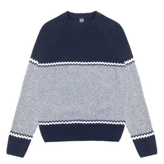 COLMAR Heren wollen jacquardtrui - Grijs/Blauw