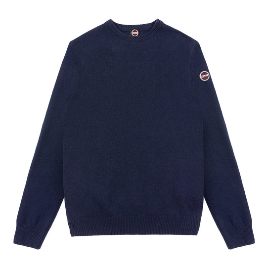 COLMAR Gemêleerde wollen herentrui met logo - Blauw gemêleerd