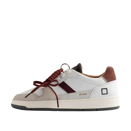 D.A.T.E Sneakers COURT 2.0 VINTAGE WHITE-CUOIO - Bianco/Bordeaux