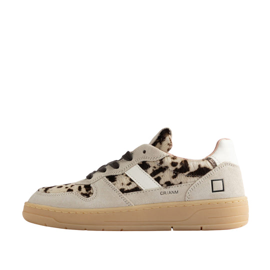 D.A.T.E Women's COURT 2.0 ANIMALIER COW Sneakers - Beige/Animal Print