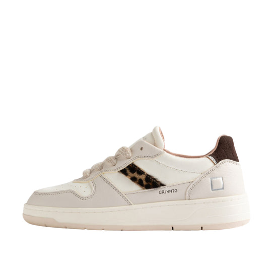 D.A.T.E Sneakers Dames COURT 2.0 ANIMALIER COW - Wit/Animalier