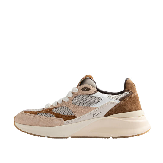 D.A.T.E Damessneakers MUSA POP BEIGE - Tabak /Roze