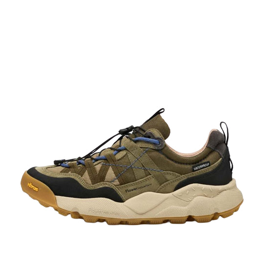 FLOWER MOUNTAIN Unisexsneakers IWANO 2 van suède en technisch textiel - Groen/Multicolor