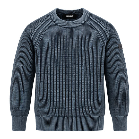 HèSKIMO Maglione Girocollo in Maglia Inglese - Blu